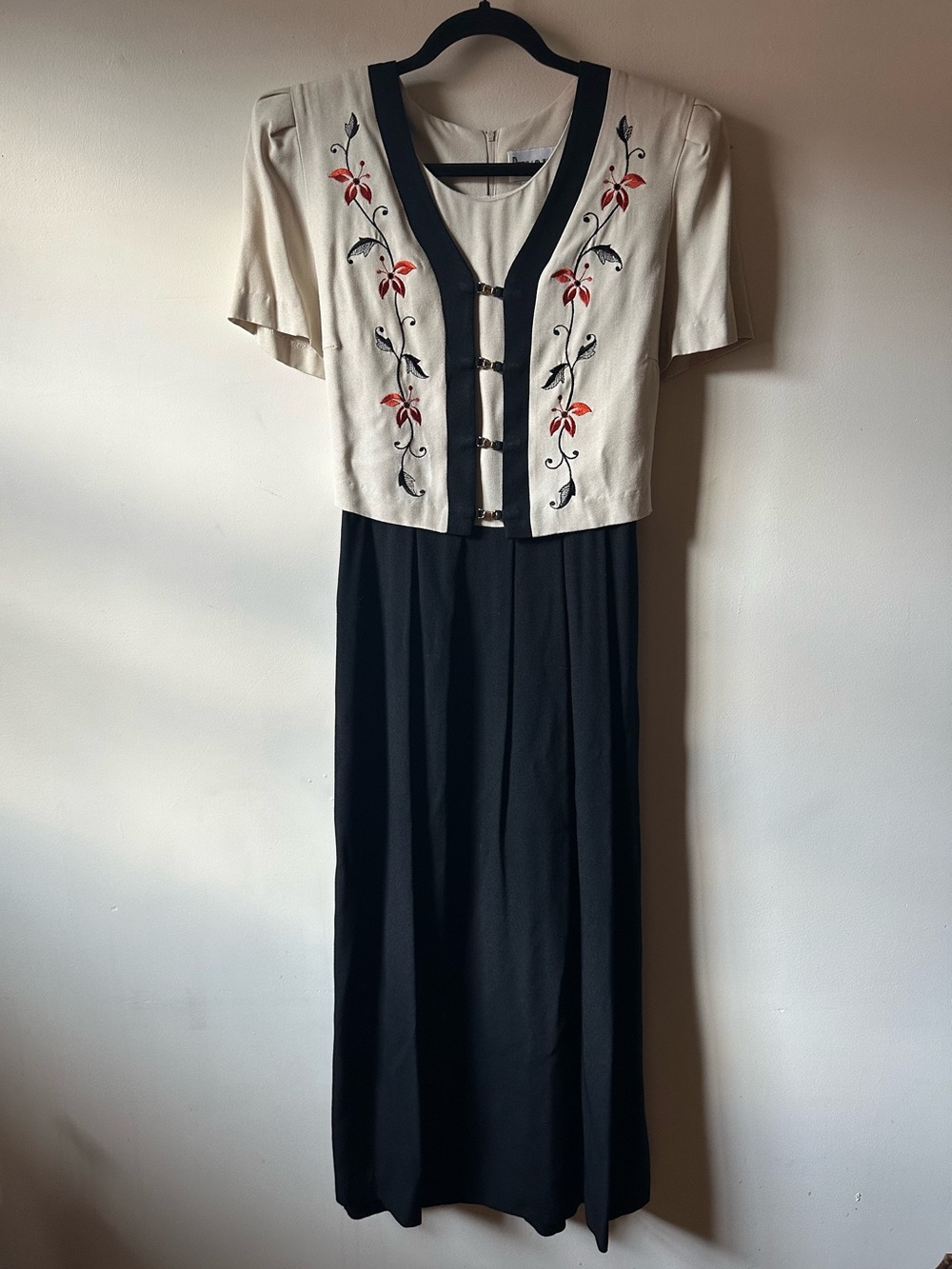 Floral Embroidered Dress Vintage Periwinkle